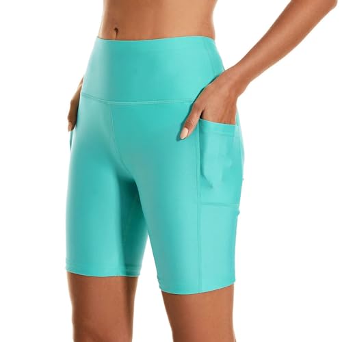 Image of HODOSPORTS Women's 3'' /5'' /7'' /9'' /12'' Swim Board Shorts UPF50+ High Waisted Quick Dry Swimsuit Bottoms with Pockets Liner