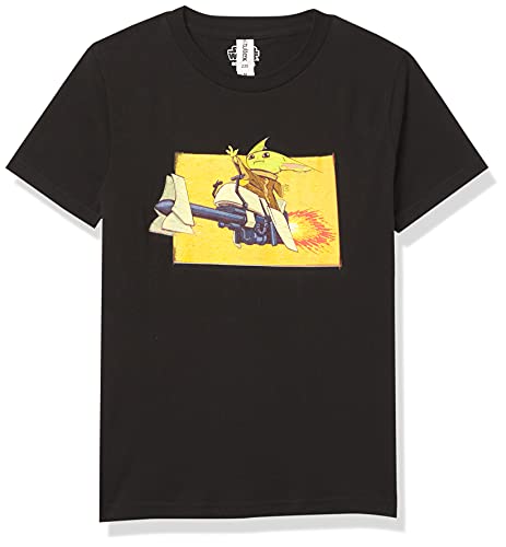 T-shirt Star Wars Mandalorian Speeder Bike vêtement noir garçon taille M en coton