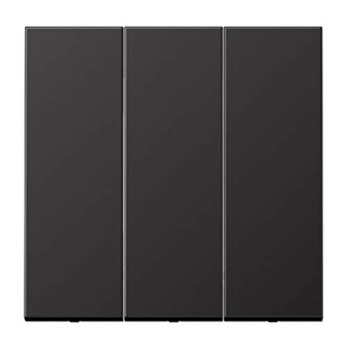 Plaque triple métallique Jung Dark aluminium laqué élégance haut de gamme