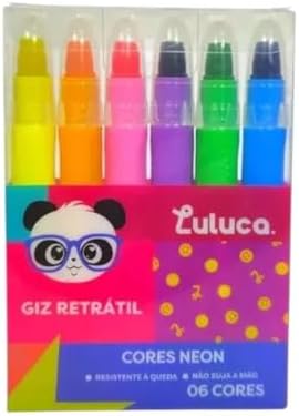 Giz Escolar Retrátil Neon 06 Cores Luluca LU1103 Sky Paper