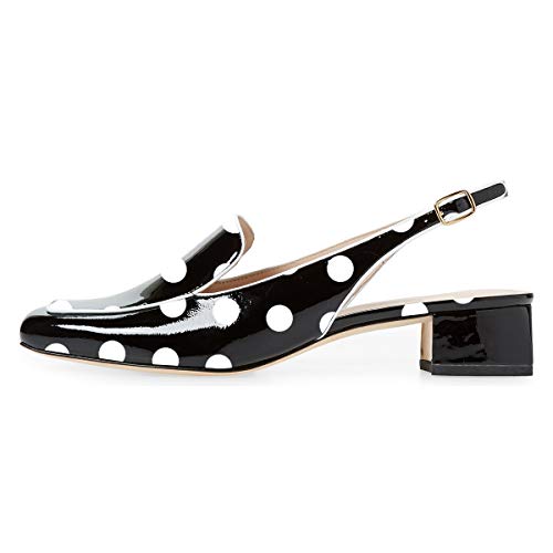Image of YDN Women Closed Square Toe Block Low Heels Slingback Formal Loafer Dressy Shoes Office Lady Pump Size 4-15 US