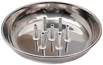 Indian Craftsidea Stainless Steel Incense Holder with ash Catcher Plate (Pack of 1),Stand Incense Sticks Holder Ash Catcher Incense Holder Made Stainless Steel