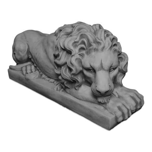 gartendekoparadies.de Massiver großer Stein - Löwe liegend als Torwächter Steinguss frostfest Cover