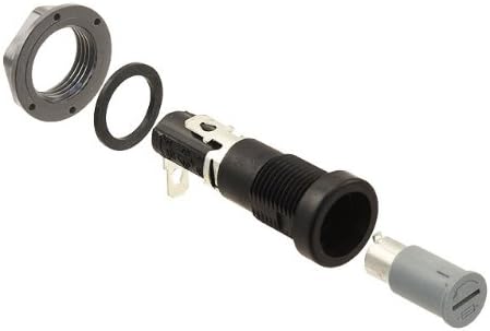 Bussmann BK-HTB-34I-R (HTB-34I) Cartridge Fuse Holder. Low Profile Rear Hex Nut. for 6x30mm (1/4 in x 1-1/4 in) Fuses. Rt. Angle Panel Mount