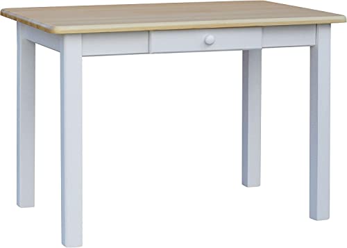 Table de cuisine en pin massif avec tiroir - En pin laqué (50 x 60)