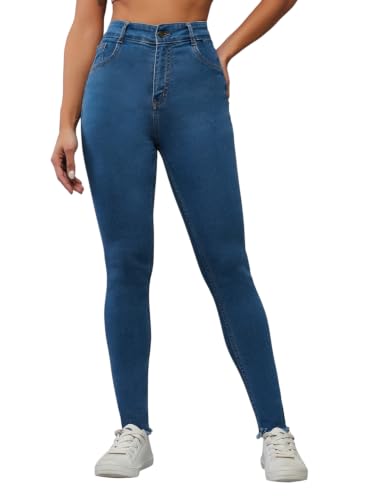 Image of Dolce Crudo Women's Skinny High Rise Bleached Cropped Stretchable Denim Jeans