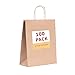vanhel 100 Pack Brown Kraft Paper Bags with Handles Bulk,8x4.25x10.5 Inches,Gift Bags with Handles for Weeding,Birthday, Favor,Party,Retail Merchandise Bags