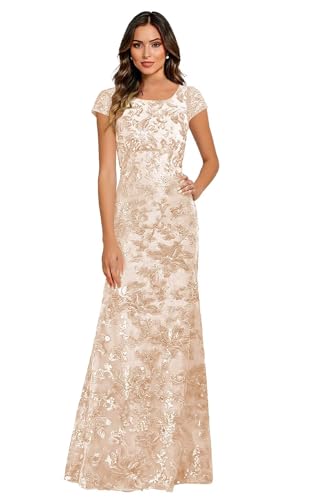 HMONELY Sequin Mermaid Lace Appliques Mother of the Bride Dresses