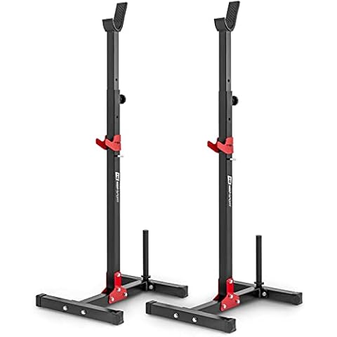 HOP-SPORT Barbell Rack Stand HS-1005L Adjustable Squat Rack with Shelf for Weights - Load capacity up to 250kg Cover