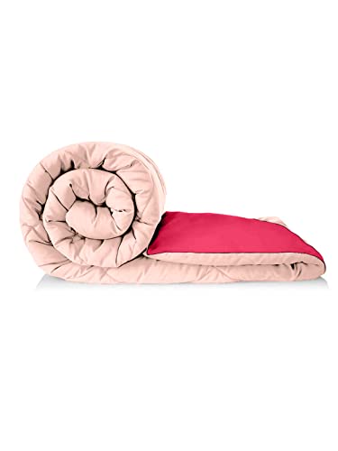 Image of Clasiko Reversible Single Bed Comforter; 60x90 Inches; 200GSM; Pink & Peach