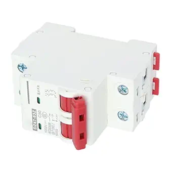 DC Circuit Isolator, Mini Circuit Breaker DIN Rail Mount Small DZ47-63Z 1000V Low Voltage 2P for Power Systems for Solar PV System