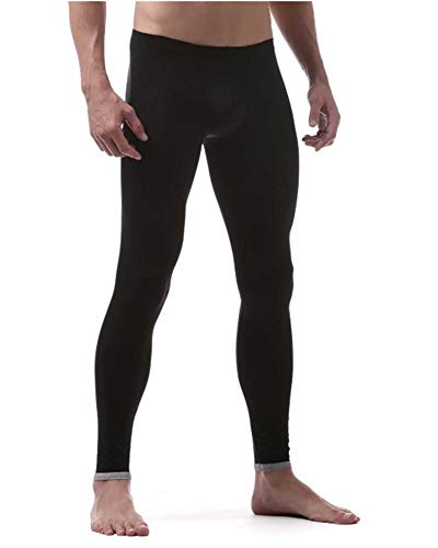 Men's See-Through Low Rise Stretchy Underwear Bottoms Tight Long Legging Pants Sexy Compression Tights