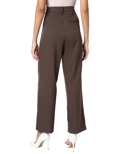 VERO MODA Damen Vmnila Mw Loose Dad Pant Noos Stoffhose, Chocolate Brown, 42W x 32L