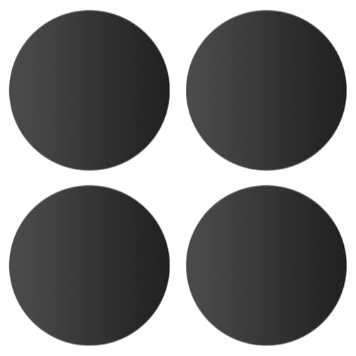 Generisch 4 Piezas Láminas Metálicas, Muy Finas Placa Metal Adhesiva para Soporte Movil Coche Magnético, Negro