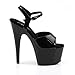 Pleaser Women's Adore-709 Ankle-Strap Sandal,Black Patent/Black,5 M US