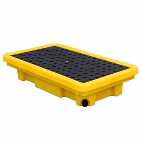 Spill Platform Drum Spill Platform with Grating and Forklift Pockets 2200 Lbs Load Capacity Containment Tray for Industrial Parks, Warehouses(66x36x12cm)