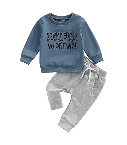 Image of Baby Boy Clothes 6 9 12 18 24M 3T Outfits Pants Set Letter Printed Sweatshirts