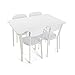 Versa 20880050 Set mesa y 4 sillas de madera blanca, 75x80x120cm, Juego comedor