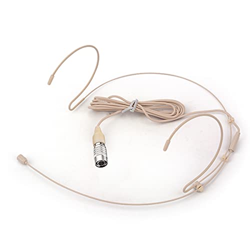 Haoin Headset Microphone Double Over Ear Earset Over Ear Headworn Mic Compatible With Audio-Technica Wireless System Bodypack Transmitter With 1.2M Cable Windscreen Hirose 4 Pin Plug #TOP6