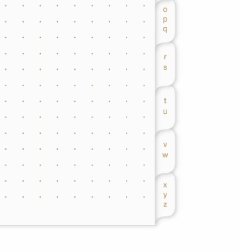 Russell+Hazel Mini SmartDate A-Z Tabs (20908),White