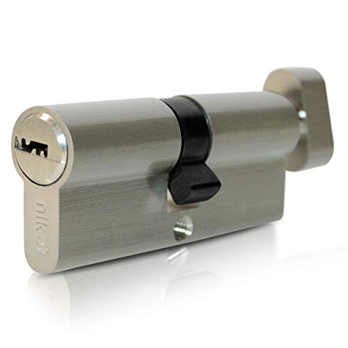 6-Stiftiger Knaufzylinder Türzylinder 45/45 - Zylinderschloss 90mm mit Knauf 20mm 5 Schlüssel 2...