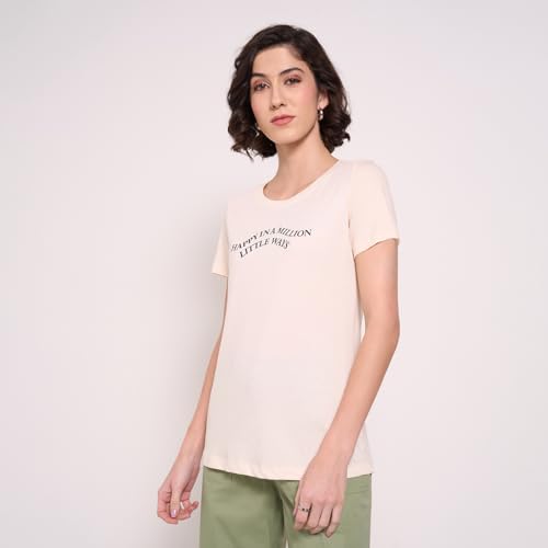 Image of Honey Women's 100% Cotton T-Shirt | Regular Fit | Round Neck | Half Sleeve