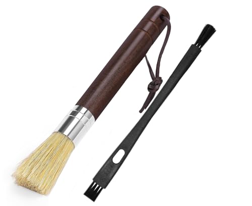 Coffee Grinder Cleaning Brush, Espresso Machine Brush Cleaner Tool with Wooden Handle and Natural...