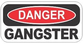 (3) Danger gangster funny hard hat/helmet stickers
