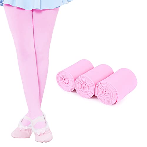 Image of Ehdching Pack of 3 Kids Toddler Girls Baby Soft Microfiber Ballet Dance Tights Velvet Stockings Pantyhose