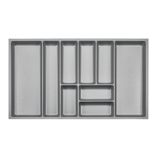 ORGA-BOX 3 Range-couverts Profondeur : 473 x Largeur : 791 mm gris argenté avec structure Canvas pour tiroirs de 90 mm par ex. dans les cuisines...