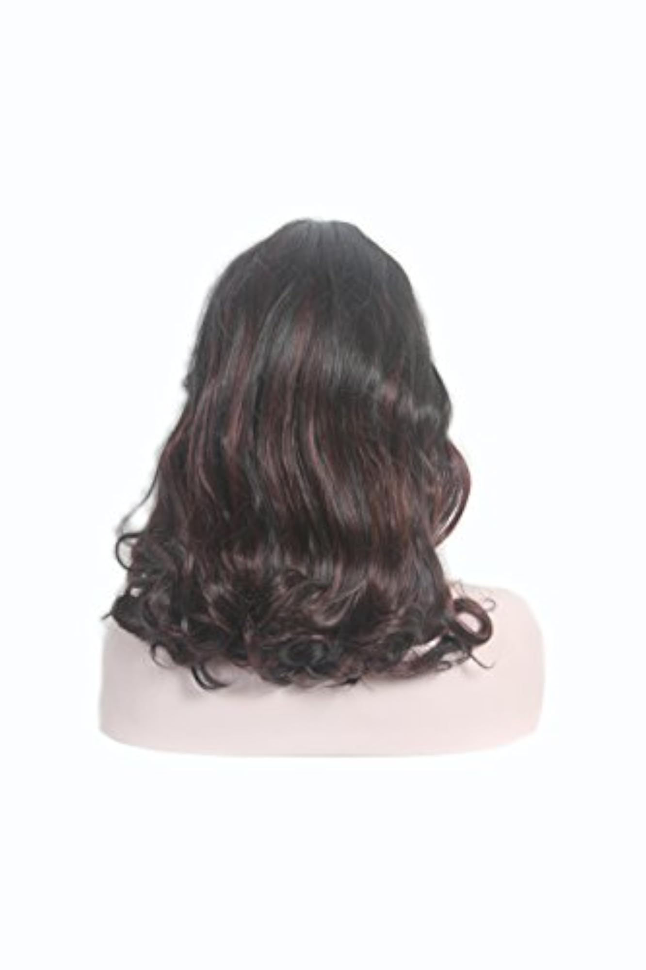 Women Fiber Synthetic Maroon Black Wavy Curly Hair Wig