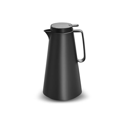 KARACA - KARACA Thermo Glass Lina Thermos anti-fuite Noir 1 l – Thermos isolés pour boissons chaudes et froides