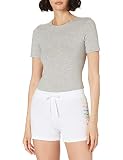Cintura elástica Champion Seasonal Graphic Gallery Shorts Pantalones Cortos, Blanco, L para Mujer