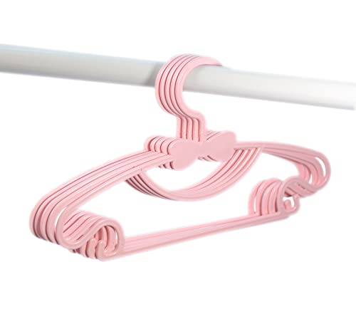 YYaaloa 10pcs Kids Clothes Hangers Baby Clothes Hangers Childrens Plastic Infant Hangers Very Durable Kids Hangers Toddler's Hangers (style2 Pink 10pcs)
