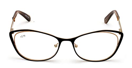 Image of Premium Women Cateye Optical Frame Reading Glasses - Fashion Metal Readers- Eyeglasses