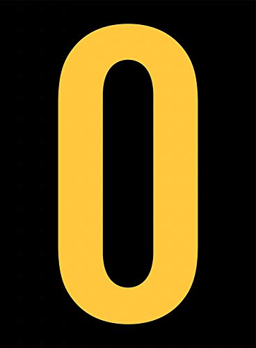 Stranco Inc Reflective Letter Label, O, Reflective Yellow on Black, 2-1/2