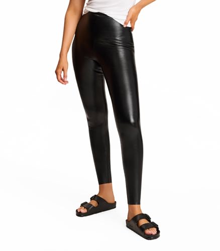 commando Faux Leather Legging | High-Rise Fit | Signature Internal Smoothing Waistband | Four-Way Stretch | Machine Washable | Black, Medium