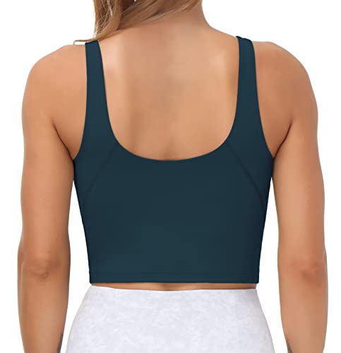 image for THE GYM PEOPLE Women’s Longline Sports Bra Wirefree Padded Medium Su