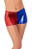 Smiffys 48348M Fever Miss Harlequin Whiplash Shorts, Rot/Blau, M - UK Size 12-14