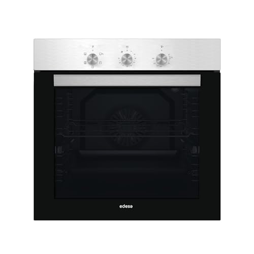 Edesa Horno Multifunción EOE-6020 X/A Capacidad 80L 7 Programas Cocinado Puerta Cristal Panel Control Inoxidable Fácil Limpieza Incluye Guías Laterales 2 Bandejas Rejilla Cromada Acabado Cristal Negro