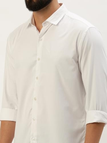 Image of SHOWOFFFF Men Self Design Casual Shirt | Spread Collar Full Sleeves Cotton Shirt for Mens | Slim Fit Regular Length Shirt for Men's