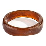 HUAYUNFANG Chunky Acrylic Bangles Bracelets Irregular Geometric Round Acrylic Resin Acetate Mottled Wide Bangle Bracelet Tortoiseshell Wristband Cuff Jewelry For Women