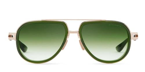 Dita VASTIK DT DTS441 A-03 White Gold/Crystal Black Moss Metal Aviator Sunglasses Green Gradient Lens2