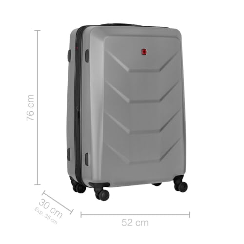 WENGER Prymo Large Hartschalenkoffer mit 4 Rollen, Trolley, Groß, 93 (107) l, Sicherheitsschloss, Damen/Herren, Reisen Urlaub, Silber… – Ansicht 3