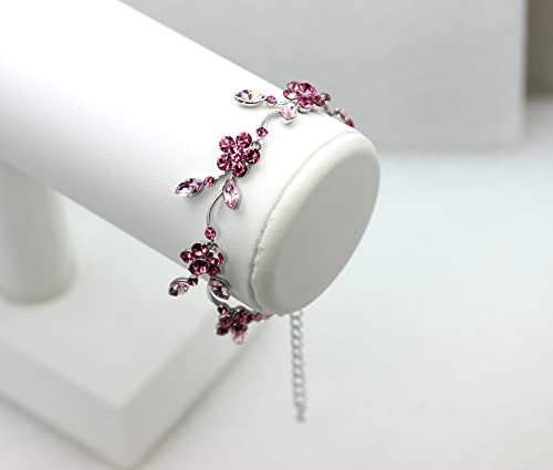 Image of Faship Gorgeous Rhinestone Crystal Floral Necklace Earrings Set
