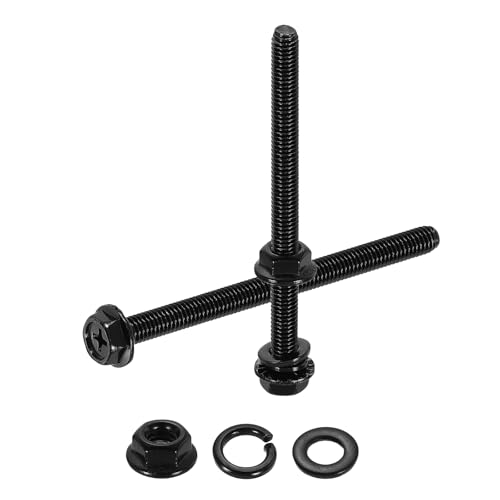 Tornillos hexagonales M6 x 80 mm de acero inoxidable para fijación mecánica industrial, 10 uds