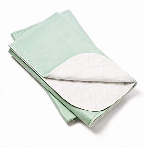 Heavy Absorbency Washable Underpads, 2 Pack, Green, Large Bed Pads, 34" X 36", For Use As Incontinence Bed Pads, Reusable Pet Pads, Great For Dogs, Cats, Bunny & Seniors, Made In The Usa #TOP5