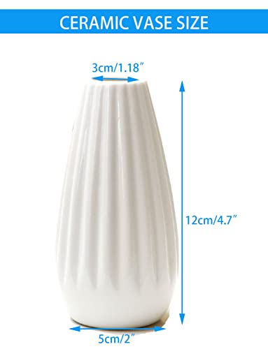 Gyunxi Ceramic Vase Modern Minimalist Home Decoration Nordic Style Geometric Decorative Small Flowers Vases For Living Room Mantel (White Rhombus) #TOP2