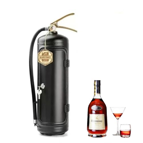 Fire Extinguisher Mini Bar Wine Cooler Creative Fire Extinguisher Shape Wine Storage System, Liquor Wine Storage Boxes, Gift for Whiskey Lovers for Men (C)
