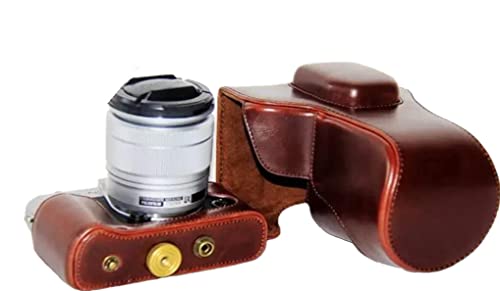 PDXD-share Camera Case PU Cuero Bolso de la cámara para Fujifilm X-T10 compacta con Lente 18-55mm 16-50mm (café)